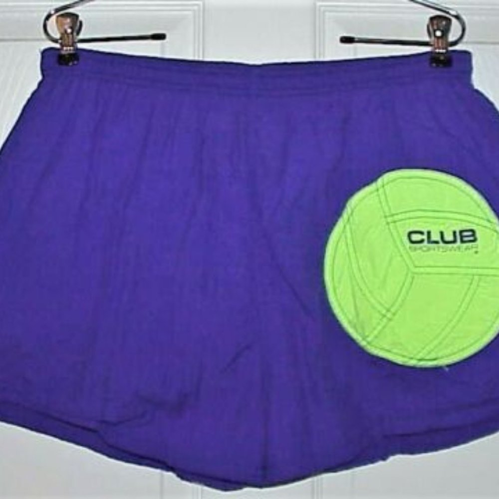 MEN'S VINTAGE CLUB, 100% NYLON SWIM SHORTS, PURPLE, LG 34"-40" W/ MESH LINER